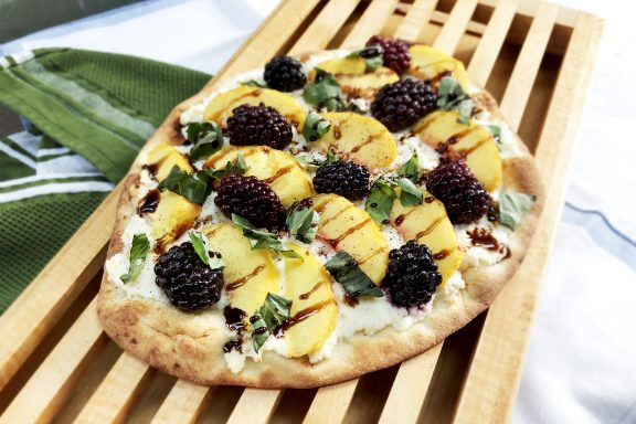 Peach and Blackberry Flatbread