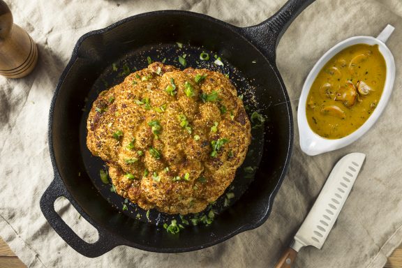 Thanksgiving Cauliflower with Mushroom Gravy