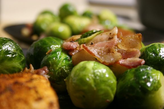 Roasted Brussel Sprouts with Bacon