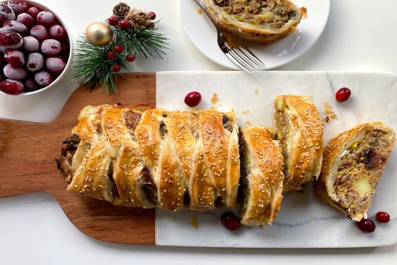 Turkey-Cranberry Holiday Strudel