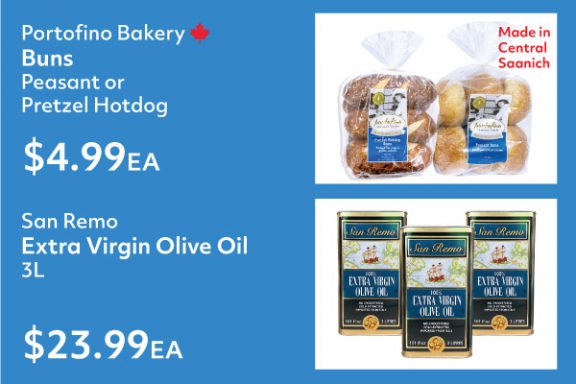 Italian Specials: Portofino Bakery Buns & San Remo Olive Oil