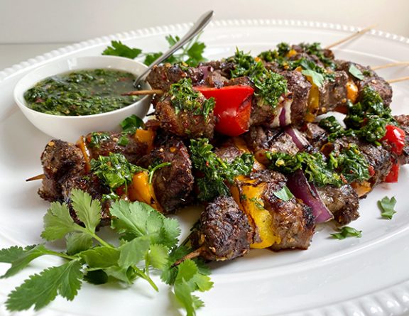 Steak Skewers with Chimichurri