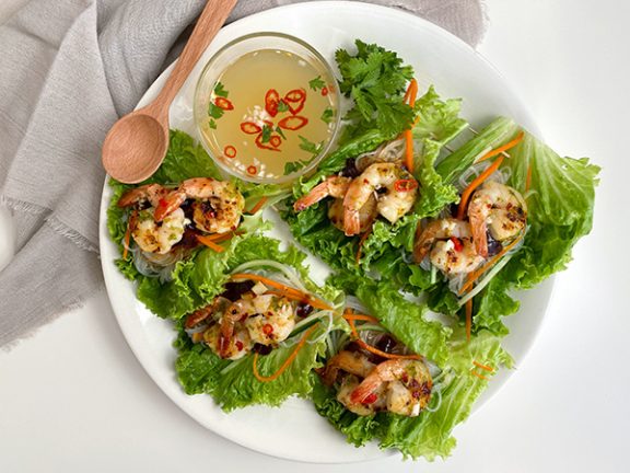 Grilled Shrimp Lettuce Cups