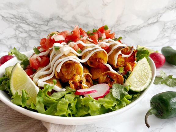 Spicy Baked Chicken Taquitos