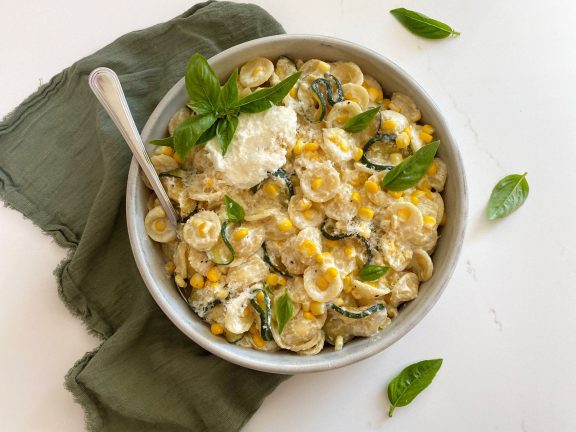 Corn, Zucchini & Ricotta Pasta