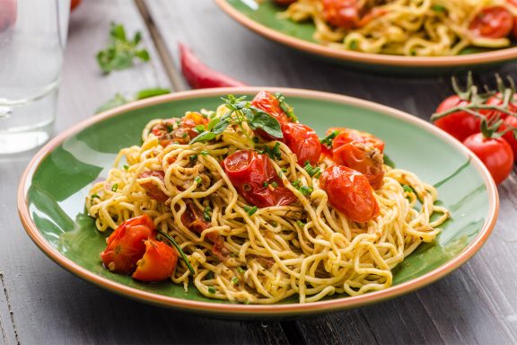 Fresh Cherry Tomato sauce with pasta