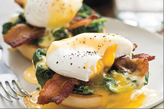 Braised Greens Eggs Benny