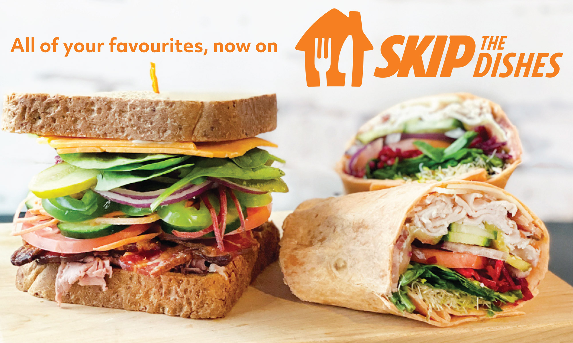 Skip the Dishes Order all of your sandwich bar favourites on Skip the Dishes!  Grocery available at our Latoria Walk location!