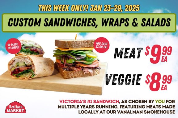 Custom Sandwiches $9.99 from Jan 23-29