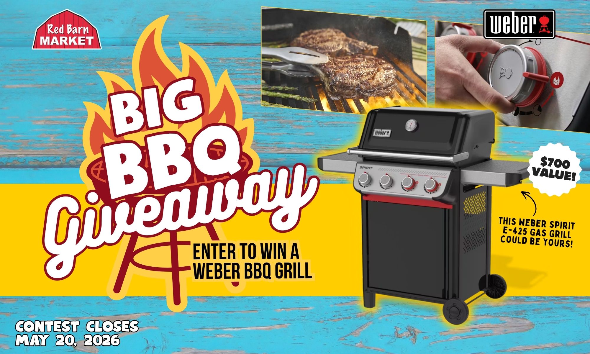 Enter to win a Weber BBQ Grill! To kick off BBQ Season, we're giving away a Weber BBQ Grill!