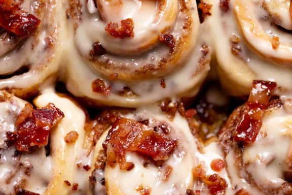 Bourbon Maple Bacon Cinnamon Rolls